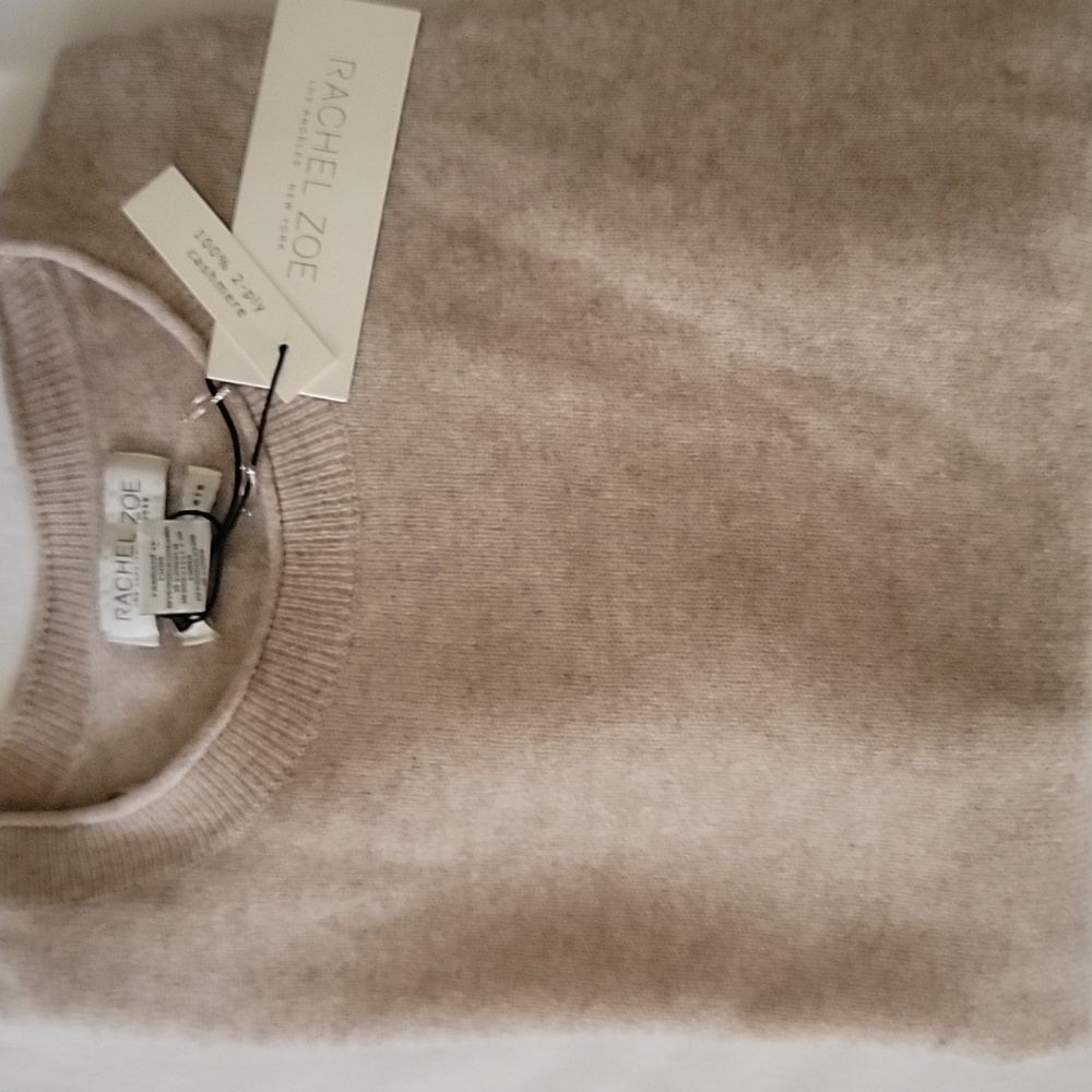 Womens Rachel Zoe Soft Cashmere Sweater BRAND new With Tags, Small, Light Beige